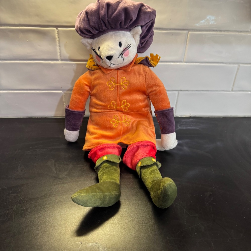 IKEA Ridderlig Cat Plush Kids 18" Orange Purple Musketeer Cat 102.784.36